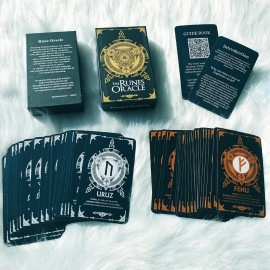 Han Yu Bowen Oracle Cards - Dual Color Runes Tarot Deck for Beginners with Meanings