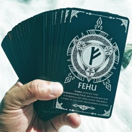 Han Yu Bowen Oracle Cards - Dual Color Runes Tarot Deck for Beginners with Meanings