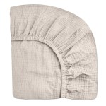 Crib Sheets for Boys Girl, Fitted Baby Toddler Bed Sheets 28 x 52, Neutral Muslin Cotton Crib Mattress Bedding Soft and Breathable Comfort(Beige)