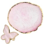 Resin Nail Art Palettes Set, 1 Pcs Resin Nail Art Palette and 1 Pcs Painting Drawing Color Plate with Adjustable Finger Rings Nail Holder Nail Art Display Tools Photography Props