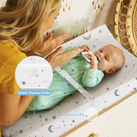 Beberoad Love 2 Pack Baby Changing Pad Covers Set Changing Table Sheets for Boys and Girls, 100% Cotton Soft Diaper Changing Pad Cover-Elastic Washable, White, 32 x 18 x 6 Inches