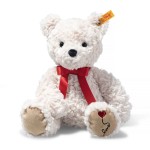 Steiff Jimmy Love Teddy Bear, Premium Plush Bear with Satin Red Bow & Embroidered Paw Pad, Adorable Thoughtful Gift for all Occasions