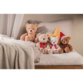 Steiff Jimmy Love Teddy Bear, Premium Plush Bear with Satin Red Bow & Embroidered Paw Pad, Adorable Thoughtful Gift for all Occasions