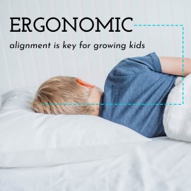 Little Sleepy Head Toddler Pillow with Pillowcase 13x18 - Kids Pillow for Sleeping - Better Neck Support Ergonomic Pillow and Toddler Pillowcase - Best Pillows for Kids (Space \'N Rockets)