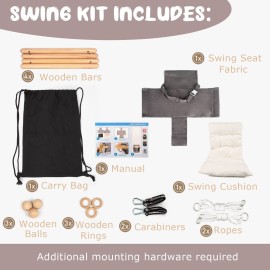 Tislly Baby Swing Outdoor Indoor Toddler Swing Seat with Safety Belt, Canvas Hanging Swings Outside Tree Swing Great Gift for Baby Boys Girls Kids Lovers