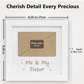 HAMUIERS Me and My Sister Picture Frame, Sibling Gifts, Little or Big Sister Gift, Gender Neutral Baby Keepsake Frame, Nursery Dcor, White