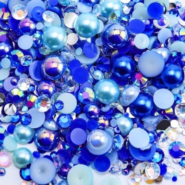 Briskbloom 60g Mix Pearls and Rhinestones, 3620PCS 2mm-10mm Flatback Rhinestones and Half Pearls for Crafts Nails Face Art Tumblers, with Tweezers Wax Pen, Blue|Green|White|Purple Briskbloom 60g Mix Pearls and Rhinestones, 3620PCS 2mm-10mm Flatback Rhinestones and Half Pearls for Crafts Nails Face Art Tumblers, with Tweezers Wax Pen, Blue|Green|White|Purple