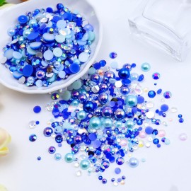Briskbloom 60g Mix Pearls and Rhinestones, 3620PCS 2mm-10mm Flatback Rhinestones and Half Pearls for Crafts Nails Face Art Tumblers, with Tweezers Wax Pen, Blue|Green|White|Purple Briskbloom 60g Mix Pearls and Rhinestones, 3620PCS 2mm-10mm Flatback Rhinestones and Half Pearls for Crafts Nails Face Art Tumblers, with Tweezers Wax Pen, Blue|Green|White|Purple
