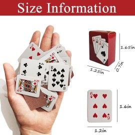 VOVCIG Mini Playing Cards, 10 Pack of Mini Decks, 1.6 Inch Miniature Poker Cards, Poker Cards, Game Poker Cards with Gift Box, Party Favor for Boys Girls and Adults(1.6x1.2in,Style 1)