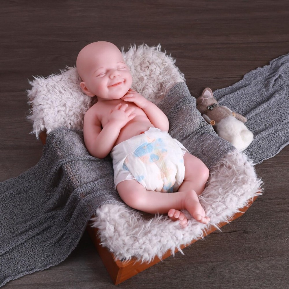 SERENDOLL 18.5 inch Realistic Full Silicone Baby Doll, Lifelike Reborn Baby Dolls, Toy, and Collectible Bald Boy