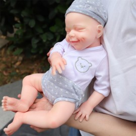SERENDOLL 18.5 inch Realistic Full Silicone Baby Doll, Lifelike Reborn Baby Dolls, Toy, and Collectible Bald Boy