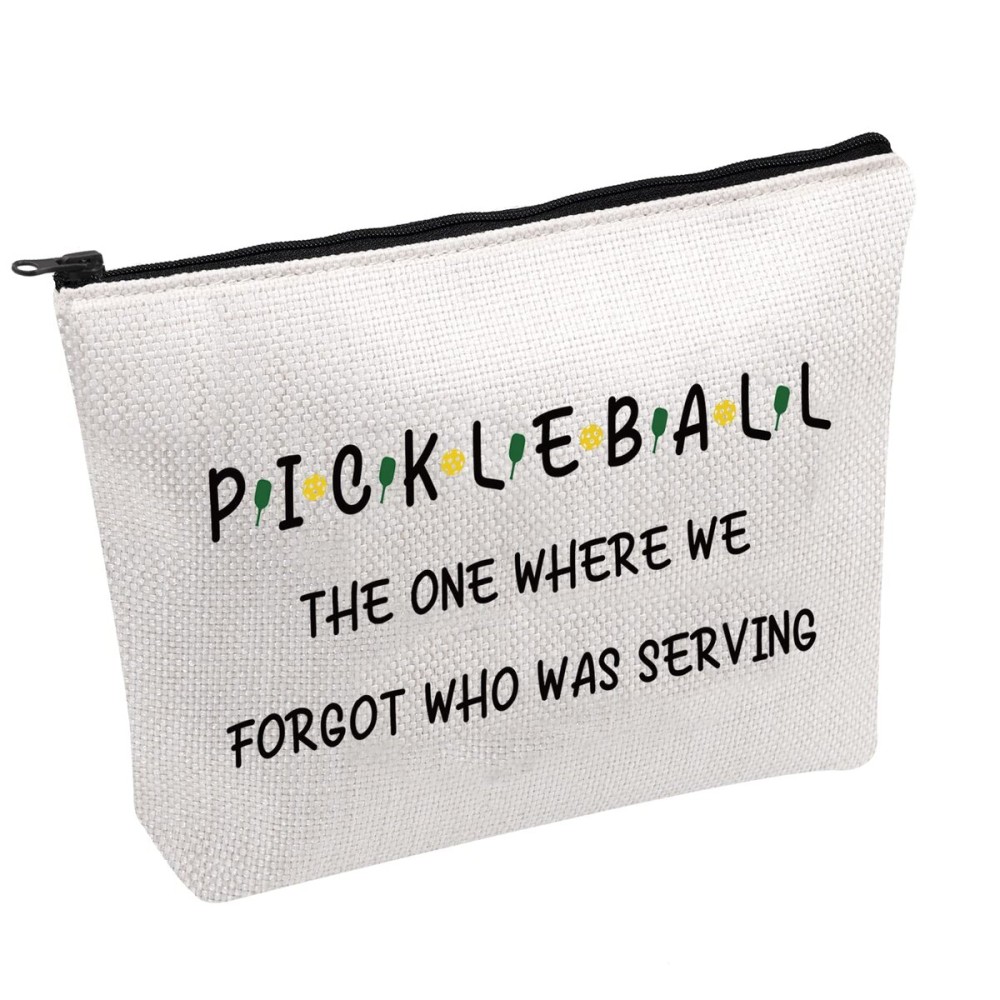 PWHAOO Pickleball Cosmetic Bag Pickleball The One Where We Forgot Who Was Serving Cosmetic Bag Pickleball Lover Gift (PICKLEBALL THE ONE B)