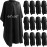 12Pcs Barber Cape 64 x 56\'\' Large Waterproof Hair Cutting Salon Cape Adjustable Snaps for Hair Dye Salon Stylist Supplies(Black)