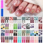 SILPECWEE 40 Sheets Toe Nail Stickers Full Wraps Polish Strips for Women Gel Self Adhesive Decals Toes Manicure Sticker Accessories With 1pc File