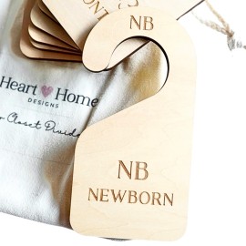 Modern Double-Sided Baby and Toddler Closet Dividers, Nursery Closet Organizers - Set of 7 Durable Child Closet Size Dividers Decor