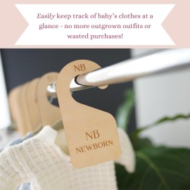 Modern Double-Sided Baby and Toddler Closet Dividers, Nursery Closet Organizers - Set of 7 Durable Child Closet Size Dividers Decor