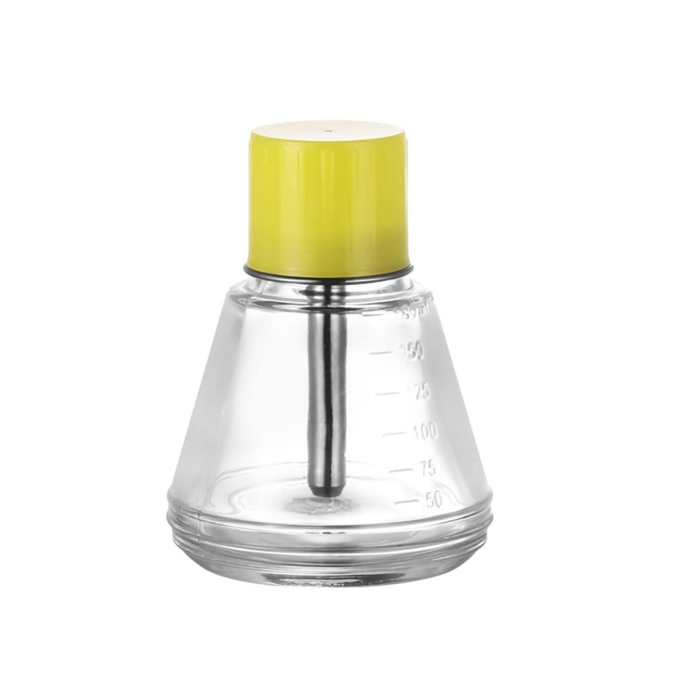 JWCBDY 180ml Empty Glass Bottle Push Down Alcohol Pump Dispenser Liquid Bottle Container for Toner, Makeup Remover and Nail Polish Remover