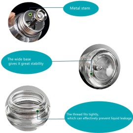 JWCBDY 180ml Empty Glass Bottle Push Down Alcohol Pump Dispenser Liquid Bottle Container for Toner, Makeup Remover and Nail Polish Remover