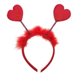 Heart Headband Valentine\'s Day Headband Valentines Day Head Boppers Valentine Ears Red Heart Headband Vday Headband Valentines Day Accessories for Cupid Costume Valentines Day Costume