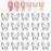 Kachimoo Silver Butterfly Nail Charms - 20pcs DIY Craft Nail Art Accessories