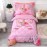 Wowelife Unicorn Toddler Bedding Set for Girls, Pink Rainbow Floral Toddler Comforter Set Stars Kids Bed in A Bag with Comforter, Flat Sheet, Fitted Sheet and Pillowcase, Pink