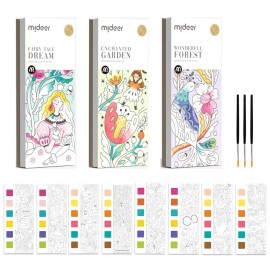ZYNERY 60 Pcs Watercolor Painting Book for Kids,Pocket Watercolor Painting Book,Water Coloring Book Bookmarks,Travel Pocket Watercolor Kit Activities Birthday Gifts for Kids 3 Boxes