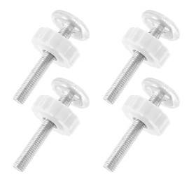 Unlorspy 4 Pack Baby Gate Threaded Spindle Rod M10 (10mm) Screw Replacement Hardware Parts Kit for Pressure Mounted Baby & Pet Safety Gates & Stair Gates (10mm, White)