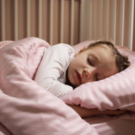 ZPECC Toddler Bedding Set - 4 Piece Hypoallergenic Baby Crib Bedding Set for Boys and Girls, Includes Toddler Comforter, Flat Sheet, Fitted Sheet and Pillowcase, Pink Stripe