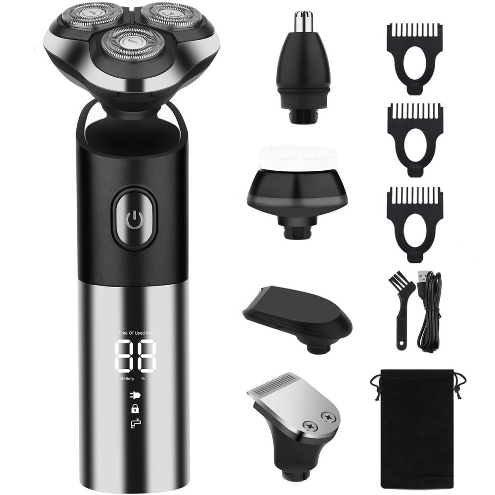 HIENA PRO Electric Shaver for Men, Cordless Rechargeable Rotary Shaver, IPX6 Waterproof Wet & Dry Electric Razor with Led Display HIENA PRO Electric Shaver for Men, Cordless Rechargeable Rotary Shaver, IPX6 Waterproof Wet & Dry Electric Razor with Led Display