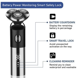 HIENA PRO Electric Shaver for Men, Cordless Rechargeable Rotary Shaver, IPX6 Waterproof Wet & Dry Electric Razor with Led Display HIENA PRO Electric Shaver for Men, Cordless Rechargeable Rotary Shaver, IPX6 Waterproof Wet & Dry Electric Razor with Led Display