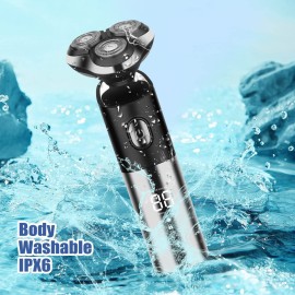 HIENA PRO Electric Shaver for Men, Cordless Rechargeable Rotary Shaver, IPX6 Waterproof Wet & Dry Electric Razor with Led Display HIENA PRO Electric Shaver for Men, Cordless Rechargeable Rotary Shaver, IPX6 Waterproof Wet & Dry Electric Razor with Led Display