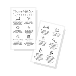 Permanent Makeup PMU aftercare Instructions Minimalist | 50 pk 2 x 3.5 business cards Makeup Artist Tattoo Microblading, Lip Blushing, Eyeliner Client Cards How To Care for White and black Simple