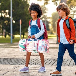 Primlect Thickened Toddler Nap Mat with Removable Pillow and Minky Blanket, Extra Large 55\'\'x35\'\' Sleeping Bag, Washable, Roll up, Perfect for Daycare, Preschool, Kindergarten, Boys and Girls Mermaid