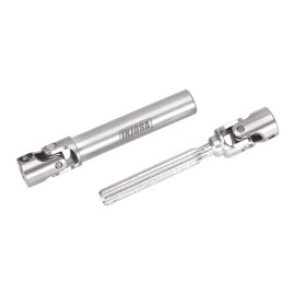 INJORA Steel Drive Shaft 2Pcs Center Drive Shaft for Axial SCX24 C10 JLU Bronco Base Camp 4Runner Upgrate Parts, 17g
