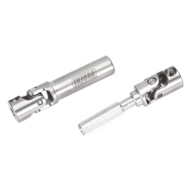 INJORA Steel Drive Shaft 2Pcs Center Drive Shaft for Axial SCX24 C10 JLU Bronco Base Camp 4Runner Upgrate Parts, 17g