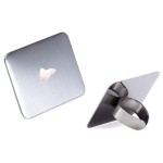 HLLMX 1 PCS Nail Art Palette Nail Art Palette Stainless Steel Cosmetic Makeup Palette Mini Nail Art Cosmetic Ring Palette DIY Art Design Paint Color Mixing Palette Metal Tool