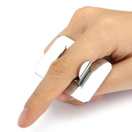 HLLMX 1 PCS Nail Art Palette Nail Art Palette Stainless Steel Cosmetic Makeup Palette Mini Nail Art Cosmetic Ring Palette DIY Art Design Paint Color Mixing Palette Metal Tool