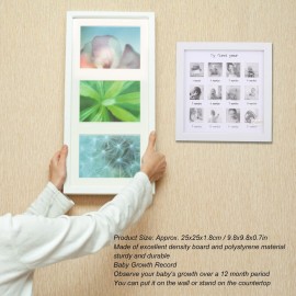 Baby First Year Photo Frame, 12 Month Picture Frame Baby First Year Photo Frame for Baby Growth Record Baby Shower Gifts