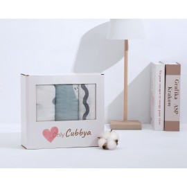 ONLYCUBBYA Muslin Baby Quilt 100% Cotton Newborn Blanket 47 X 47 2 Layers Muslin Swaddle for Boy and Girl (Ocean Series)