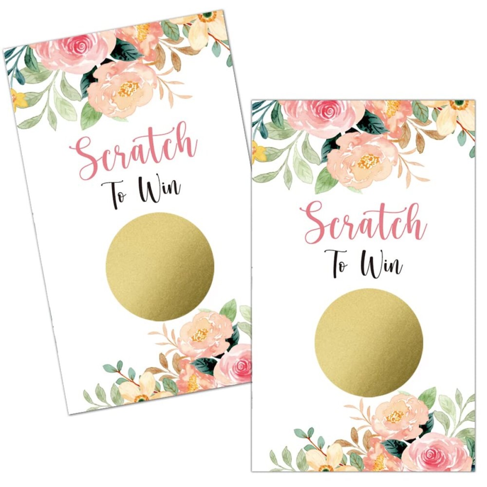 Haizct 50 Pack Watercolor Flowers Blank Gift Certificate Scratch Off Cards for Small Business, Spa Beauty Makeup Hair Salon, Bridal Shower, Baby Shower, Country Wedding, Rose flower, Gold-GK081 Haizct 50 Pack Watercolor Flowers Blank Gift Certificate Scratch Off Cards for Small Business, Spa Beauty Makeup Hair Salon, Bridal Shower, Baby Shower, Country Wedding, Rose flower, Gold-GK081