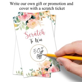 Haizct 50 Pack Watercolor Flowers Blank Gift Certificate Scratch Off Cards for Small Business, Spa Beauty Makeup Hair Salon, Bridal Shower, Baby Shower, Country Wedding, Rose flower, Gold-GK081 Haizct 50 Pack Watercolor Flowers Blank Gift Certificate Scratch Off Cards for Small Business, Spa Beauty Makeup Hair Salon, Bridal Shower, Baby Shower, Country Wedding, Rose flower, Gold-GK081