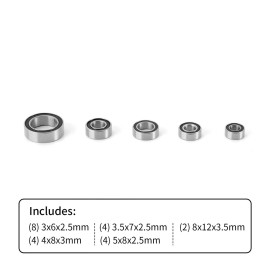 INJORA Steel Sealed Bearing Kit for TRX4M 1/18 RC Crawler Upgrade Parts, 22PCS