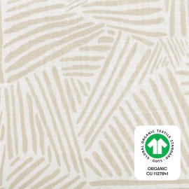 Babyletto 100% Organic Cotton Mini Crib Sheet, GOTS-Certified, Fitted 360, Ultra-Soft and Breathable Muslin - Oat Stripe