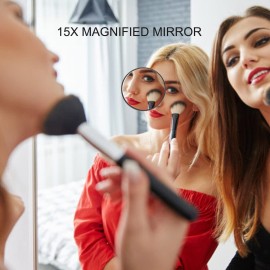 Kufoo Magnified Mirror, Makeup Mirror, Suction Cups Magnification Round Magnified Mirror, 15X Magnifying Mirror for Makeup Blackhead Removal for Makeup Application Tweezing Kufoo Magnified Mirror, Makeup Mirror, Suction Cups Magnification Round Magnified Mirror, 15X Magnifying Mirror for Makeup Blackhead Removal for Makeup Application Tweezing