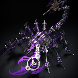KonHaovF Purple 3D Metal Puzzle for Adults Scorpion, DIY Colorful 3D Metal Model Kits to Build with Tool, 3D Desktop Model Kits Building Toys for Adults/Teens