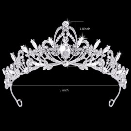 ANBALA Tiara Crystal Crown Silver Tiaras for Women Princess Crown for Women Girls Crowns for Birthda, Halloween, Wedding Prom, Bridal Party, Pageant
