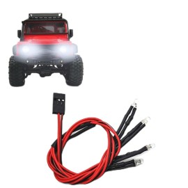 RCLIONS RC Car LED Headlights Taillight Front Rear Lamp White&Red for 1/18th TRX4-M RC Crawler Car Upgrades
