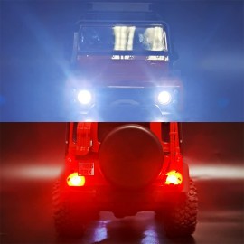 RCLIONS RC Car LED Headlights Taillight Front Rear Lamp White&Red for 1/18th TRX4-M RC Crawler Car Upgrades