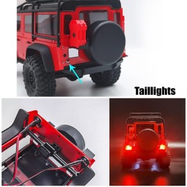 RCLIONS RC Car LED Headlights Taillight Front Rear Lamp White&Red for 1/18th TRX4-M RC Crawler Car Upgrades
