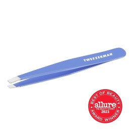 Tweezerman Stainless Steel Slant Tweezer - Eyebrow Tweezers for Women and Men (Lapis Blue)